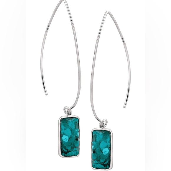 Silpada 'Oasis' Compressed Turquoise Drop Earrings in Sterling Silver - Picture 4 of 10